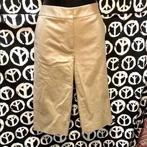 CHARLES NOLAN NEW YORK TAN CROP DRESS PANTS REAR HEM SPLITS SZ 4
